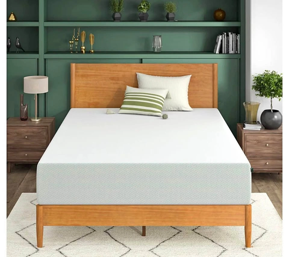 12 Inch Green Tea Memory Foam Mattress, Queen, Fiberglass Free