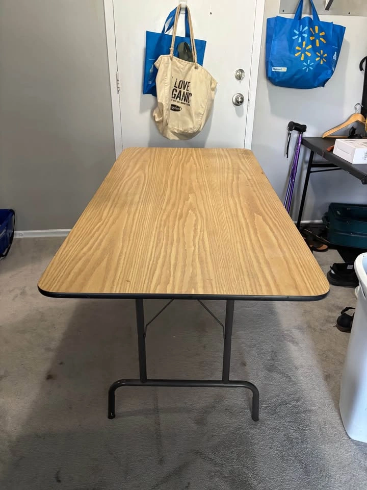Wood folding table - photo 2