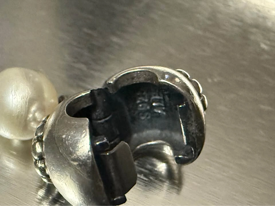 Pandora White Pearl of Wisdom Dangle Clip - photo 3