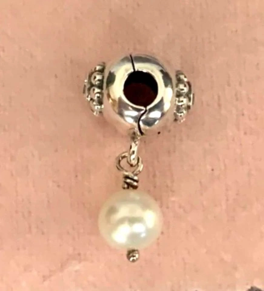 Pandora White Pearl of Wisdom Dangle Clip - photo 4