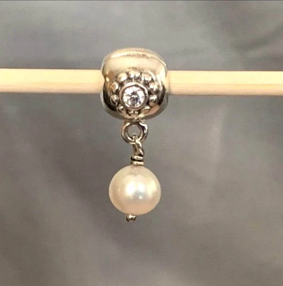 Pandora White Pearl of Wisdom Dangle Clip - photo 5