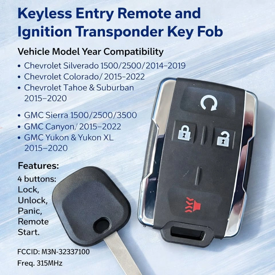 Keys for GMC / Chevy Trucks Keyless Entry Remote Key Fob - photo 2
