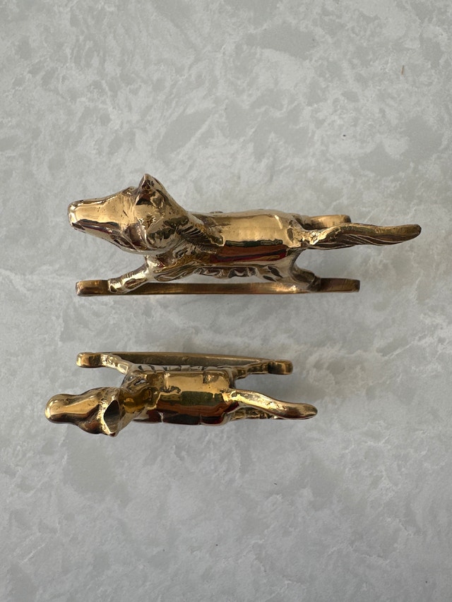 Vintage Solid Brass Rocking Horse Figurines. Set of two. - photo 4