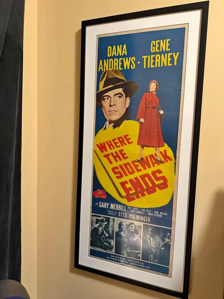 Vintage Film Noir Poster — Where the Sidewalk Ends (Original)