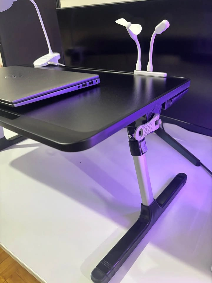 Adjustable Laptop Bed Desk w/ Cooling Fan, Light & Drawer - photo 4