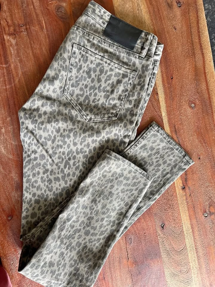 All Saints Ashby Leopard Print Skinny Jeans
