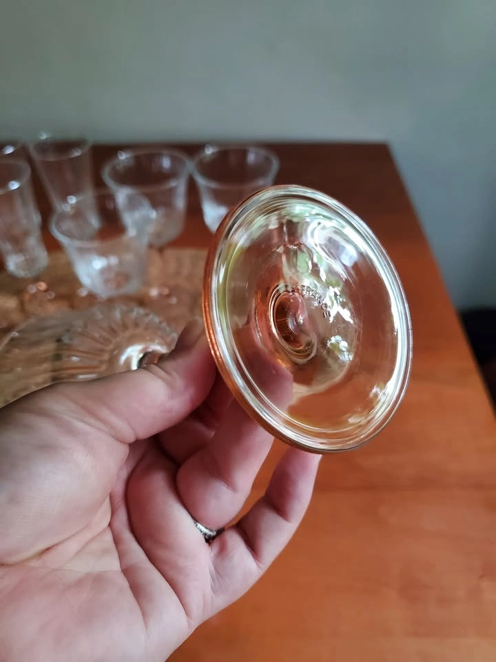 Faceted Blush Stemmed Crystal Stemware Glasses - photo 4