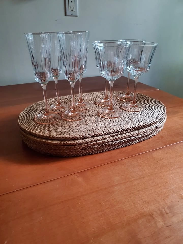 Faceted Blush Stemmed Crystal Stemware Glasses - photo 5
