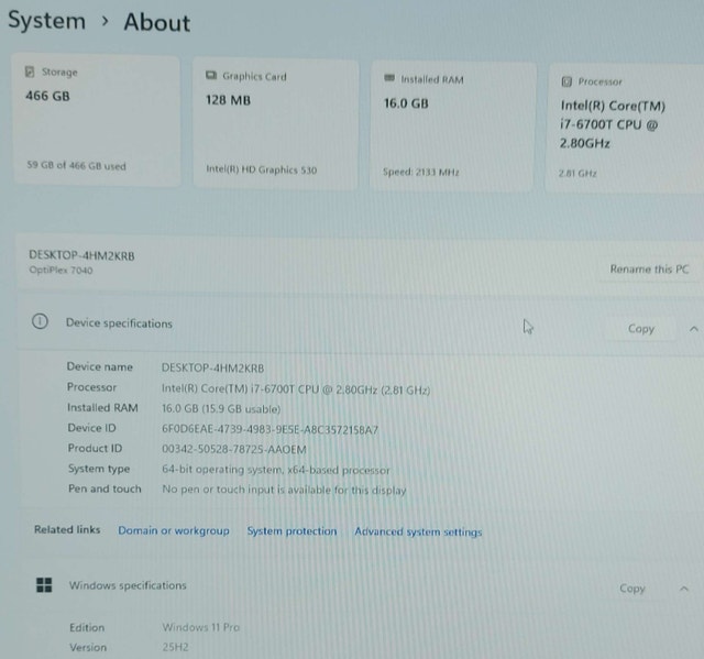 Dell OptiPlex 7040 Micro Desktop - photo 5