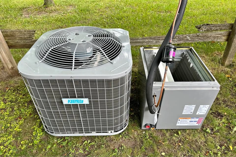 KeepRite Central Air Conditioning Unit and Evaporator Coil