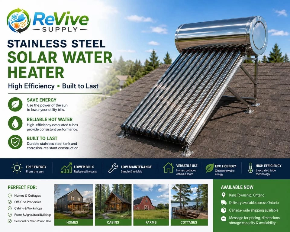 BRAND NEW: SOLAR HOT WATER HEATER - EVACUATED TUBE, STAINLESS ST - photo 4