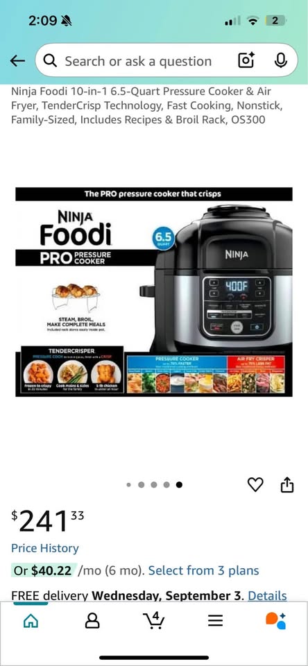 Ninja Foodi 10-in-1 6.5 qt. Pressure Cooker/Air Fryer - photo 2