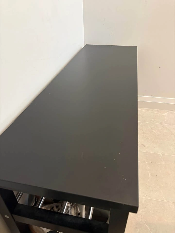 Black Wooden Shoe Storage Bench - photo 3
