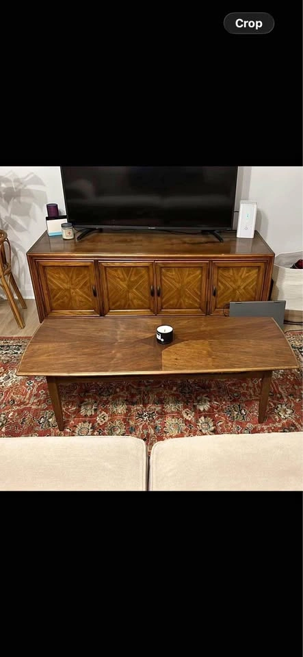 Vintage Mid-Century Style Wooden Credenza