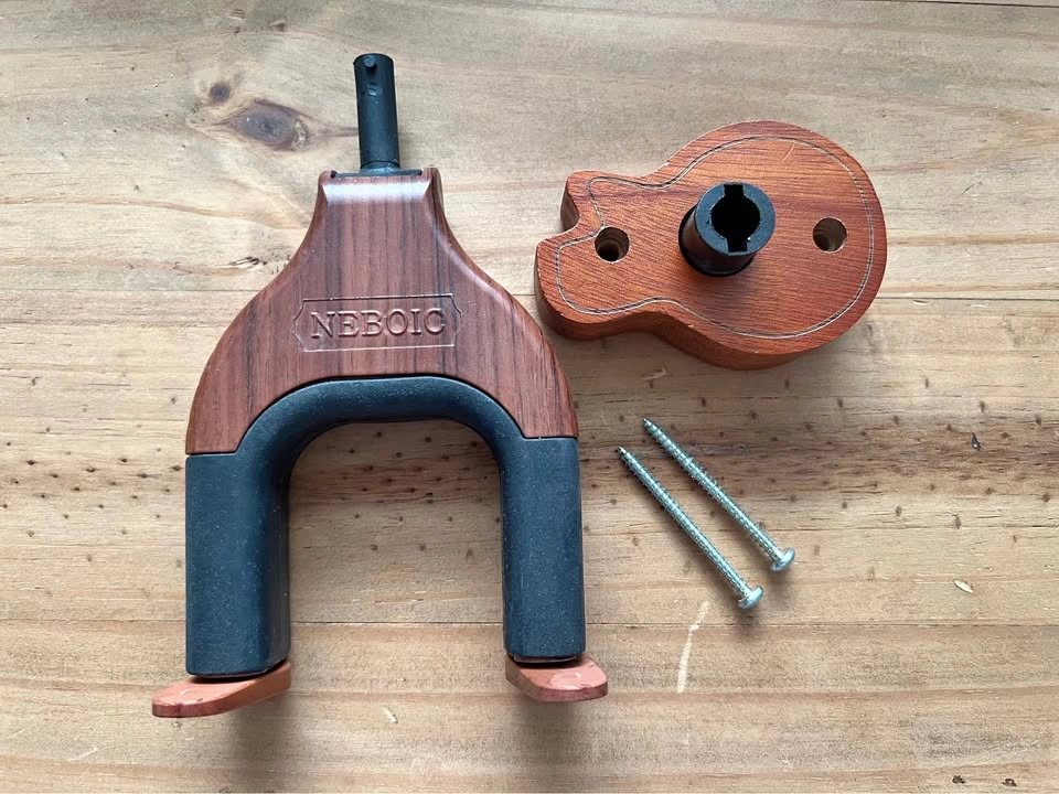 Neboic Auto-Lock Guitar Wall Mount Hanger (Hardwood Base)