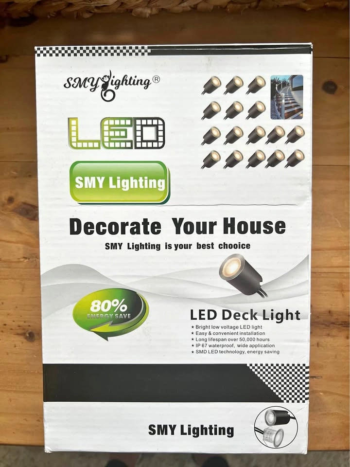 New SMY Lighting LED Deck Light Kit – 16 Pack (Black / Warm Whit