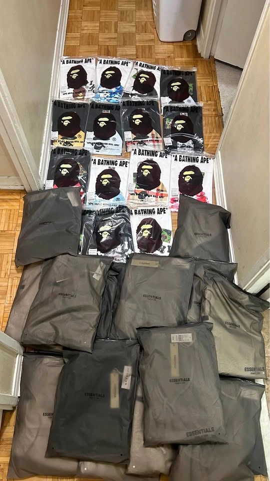Essentials and Bape tees