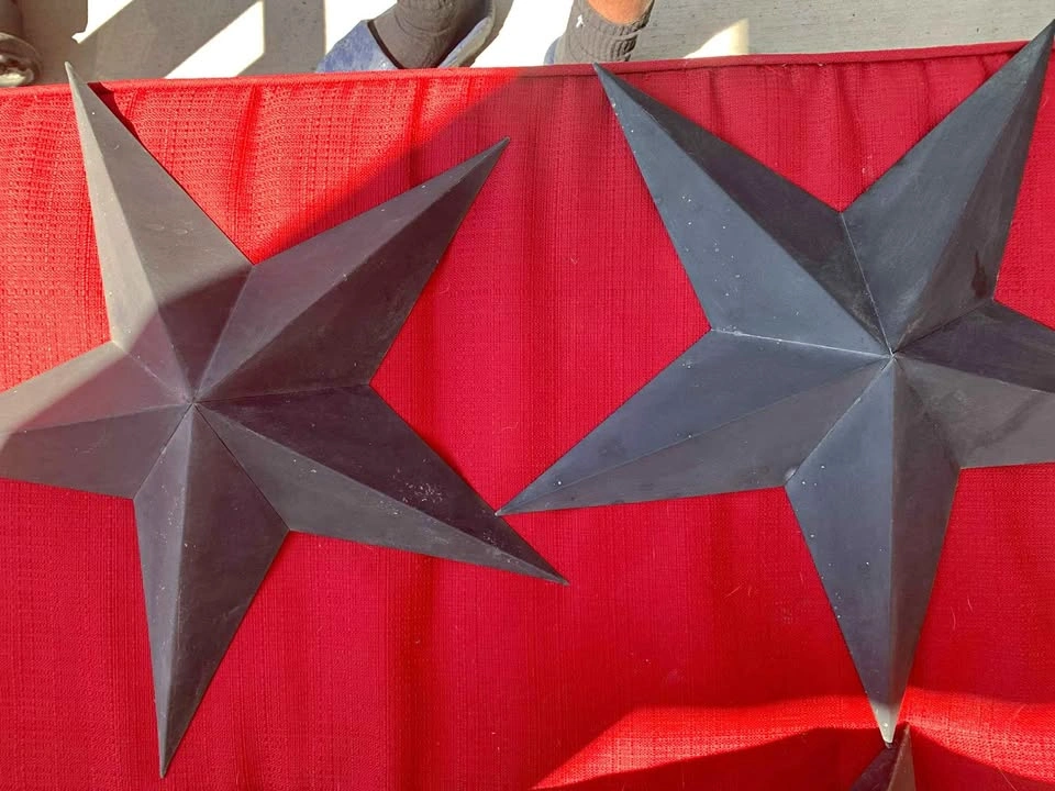 Set of 3 Black Metal Barn Stars