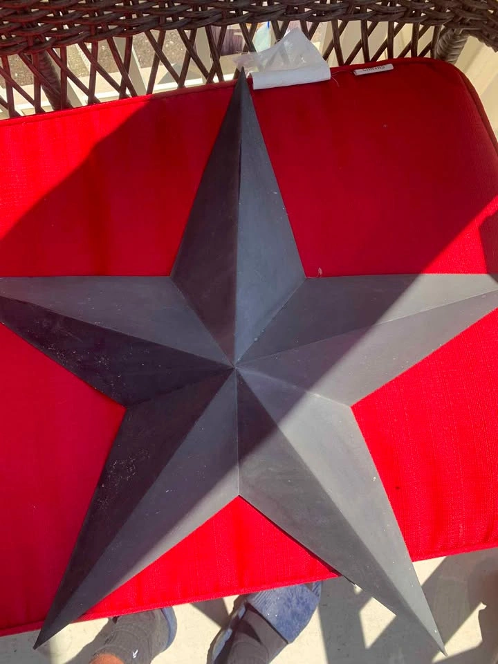 Set of 3 Black Metal Barn Stars - photo 2
