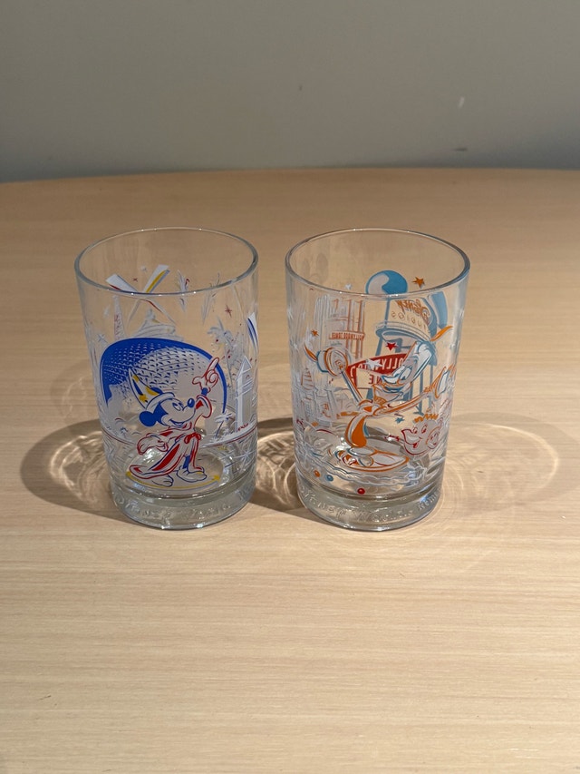 Disney World 25th Anniversary Remember the Magic Glass Tumblers