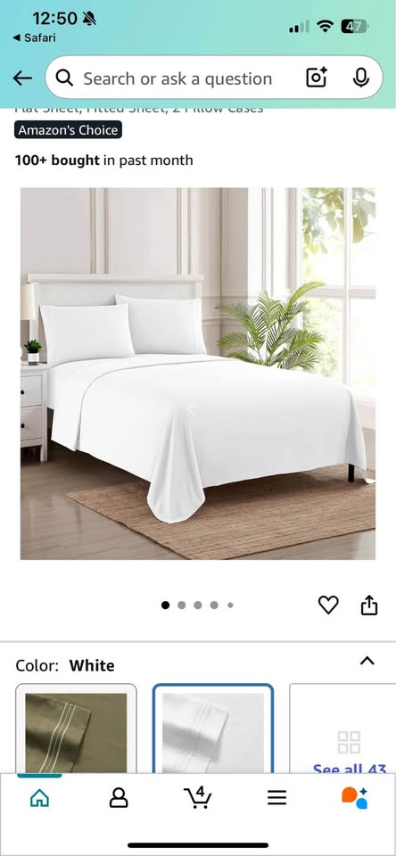 4 piece White Microfiber Full sheet set - photo 3