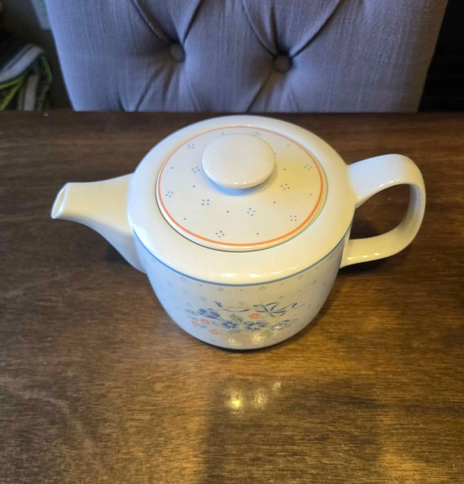 Country Corn Flower Vintage Teapot - photo 2
