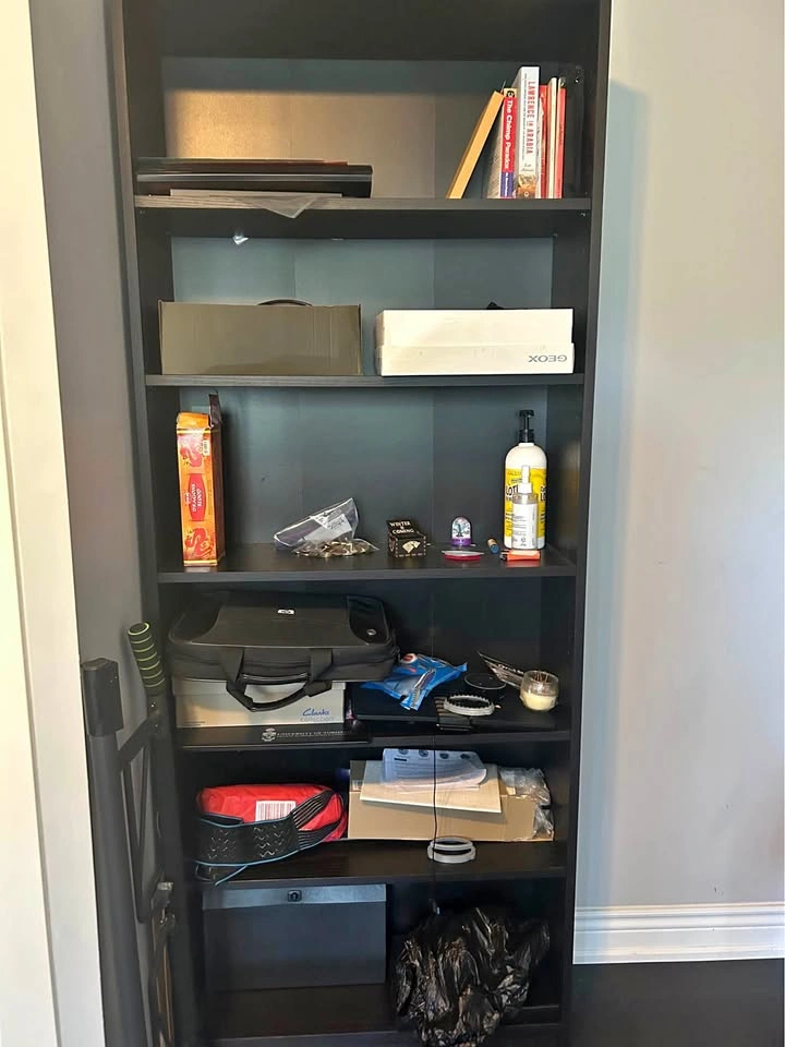 Black 5-Shelf Bookcase 202cm x 26cm x 80cm