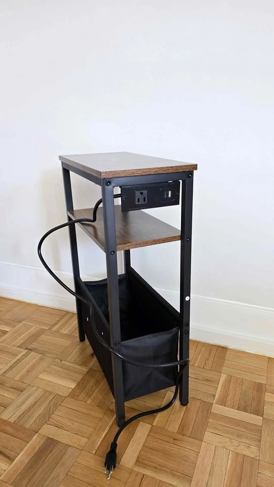 Side Table with Charging Station