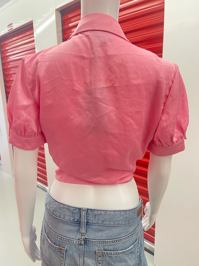 Pink Tie-Front Crop Top - photo 5