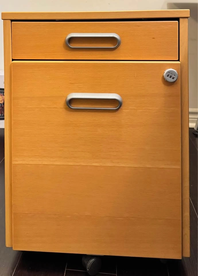 Wood Filing Cabinet with Wheels - Moving Sale - photo 2