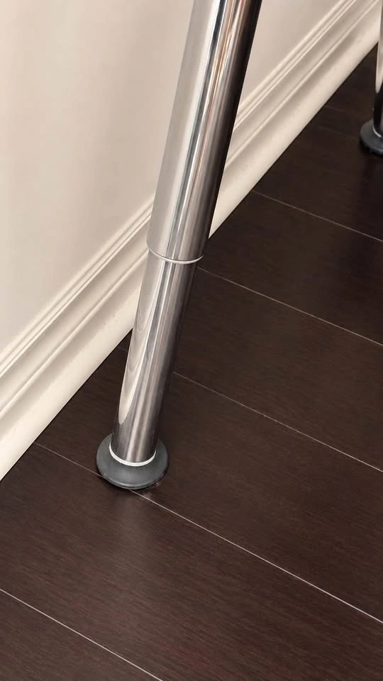 Grey Glass Top Desk with Adjustable Chrome Legs - photo 3