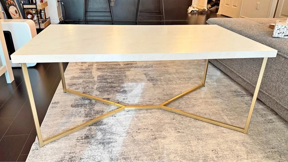 White and Gold Coffee Table - Moving Sale
