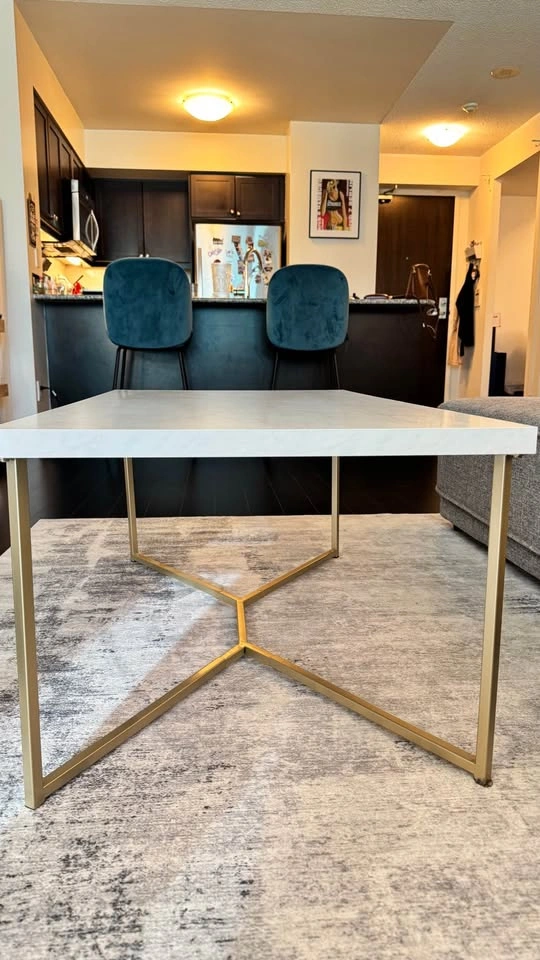 White and Gold Coffee Table - Moving Sale - photo 2
