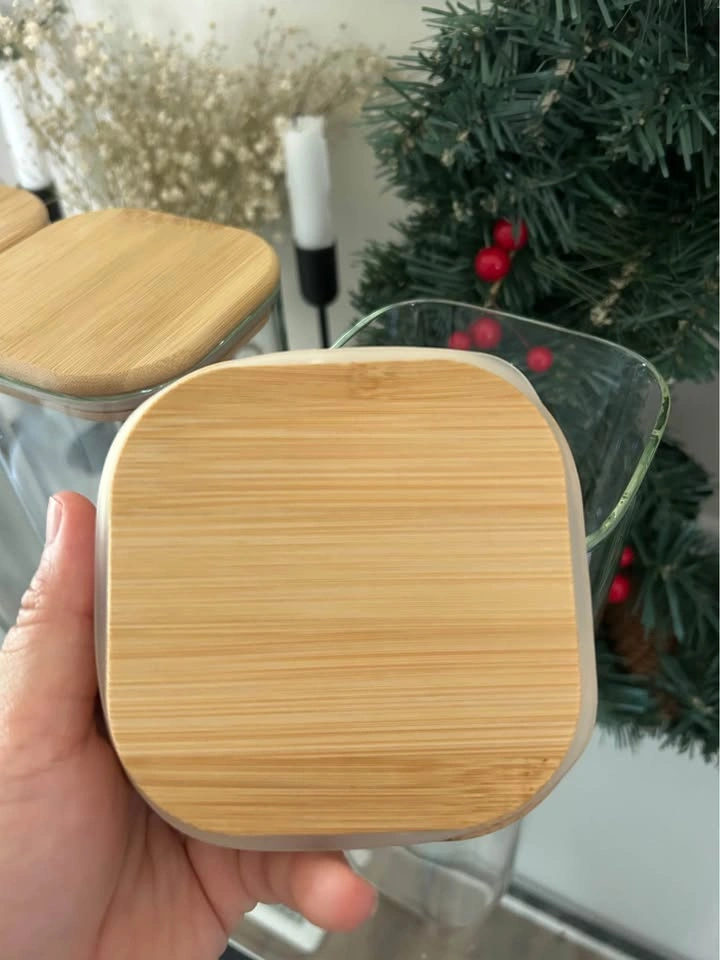 Set of 3 Tall Glass Canisters with Bamboo Lids - photo 4