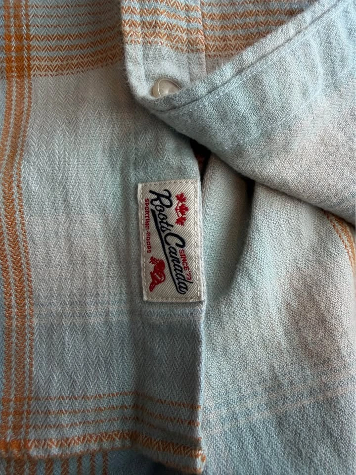 Roots Men’s Organic Cotton Plaid Button-Up Shirt – Size Large - photo 5