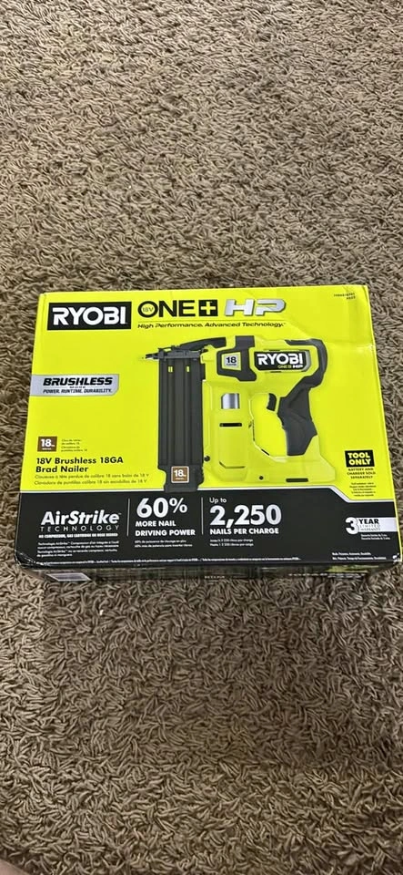 Ryobi 18v hp 18 gauge Brad nailer 2026 (tool only)