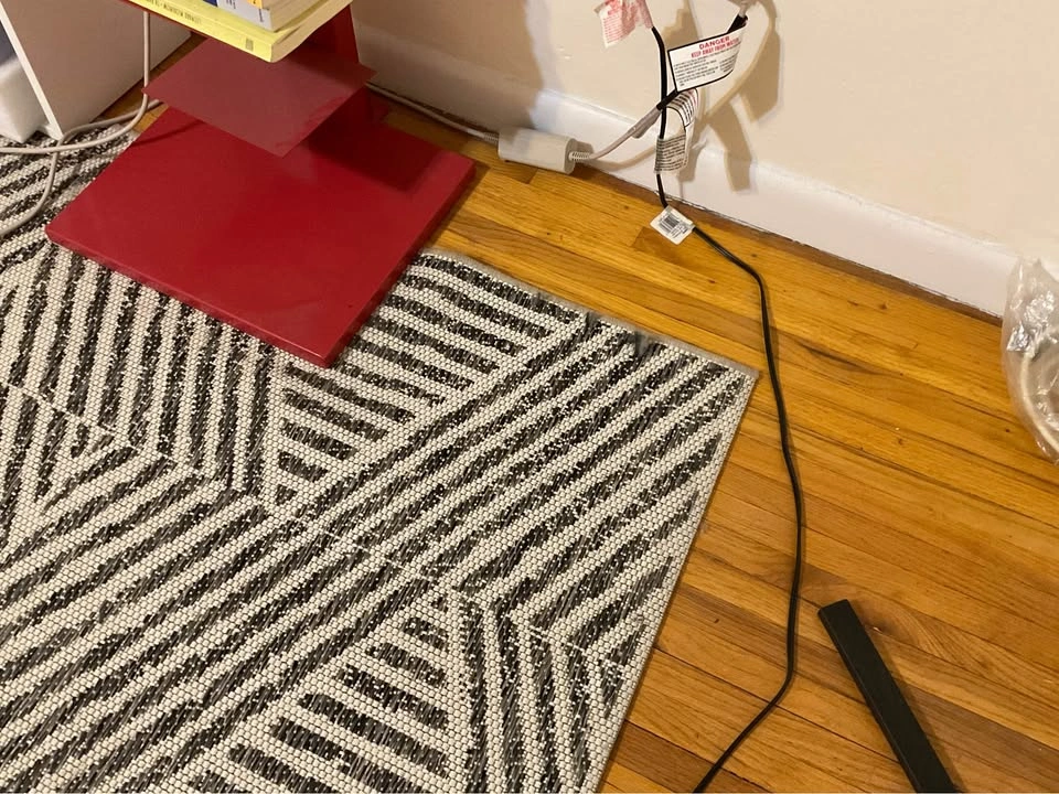 Geometric Black and White Area Rug for indoor/outdoor - photo 3