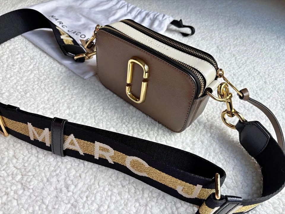 Marc Jacobs Taupe/Cream Snapshot Crossbody Camera Bag