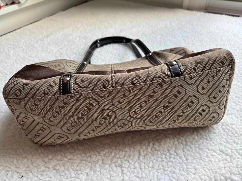 Coach Vintage Signature Lozenge Canvas Tote Bag (Model F12252) - photo 2
