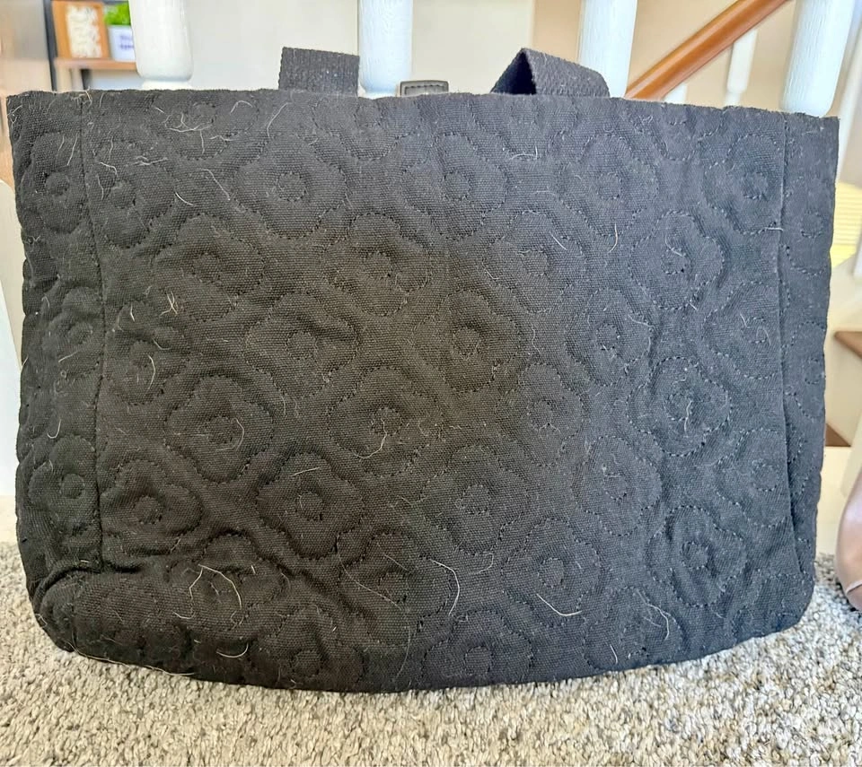 Black quilted bag