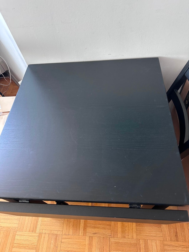 Kitchen table and 2 chairs, black, NORDVIKEN drop-leaf Ikea - photo 2