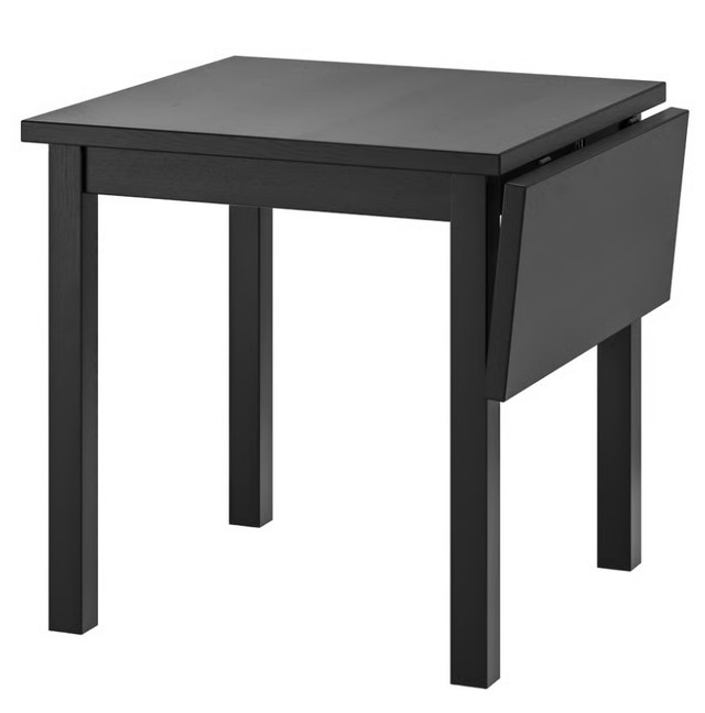 Kitchen table and 2 chairs, black, NORDVIKEN drop-leaf Ikea - photo 4