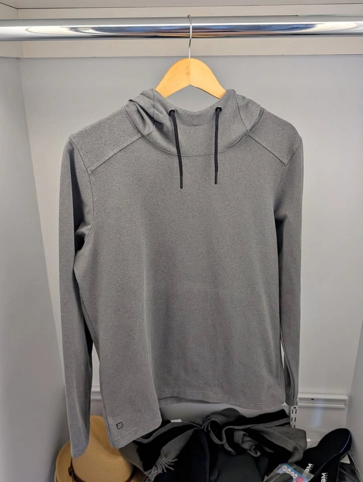01.Algo Men's Adam Lounge Performance Hoodie (Gray) (Small)