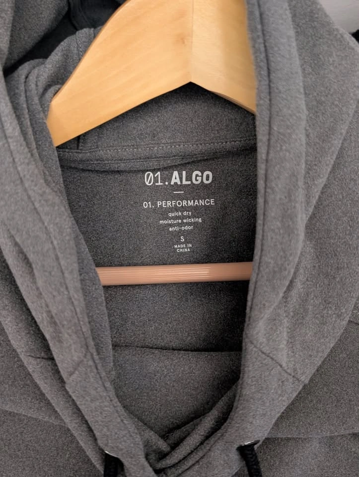01.Algo Men's Adam Lounge Performance Hoodie (Gray) (Small) - photo 3