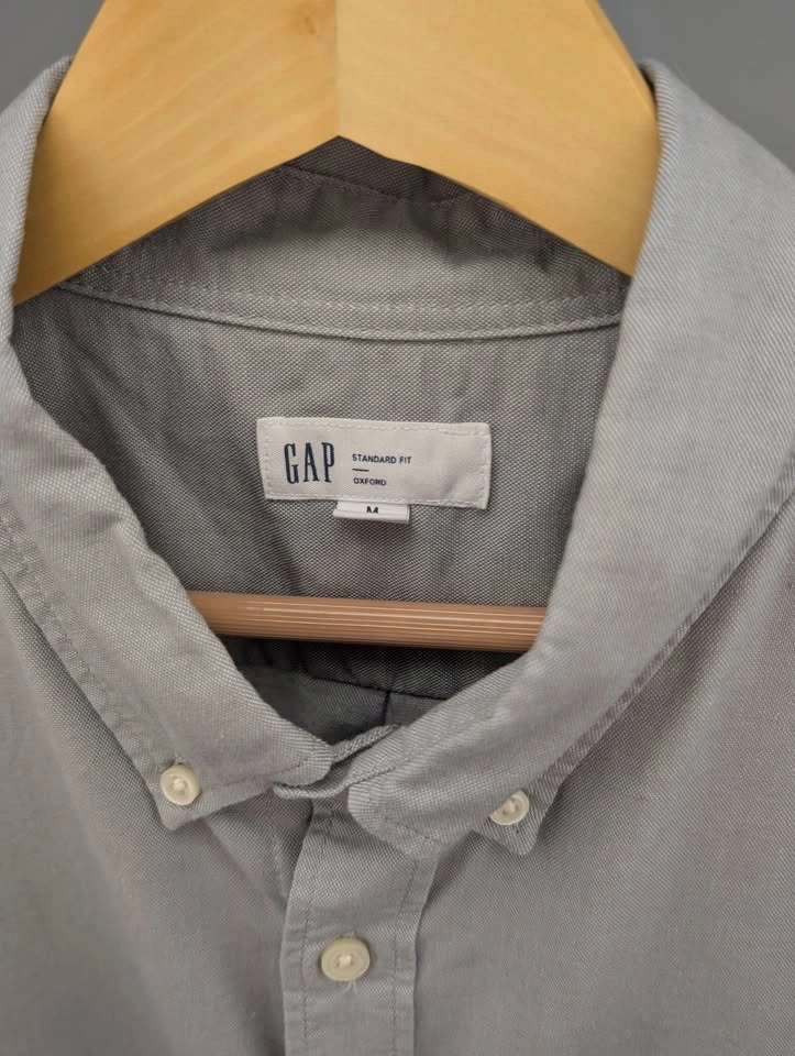 Gap Factory Men's Oxford Button-down collar Shirt (Gray) Medium - photo 2