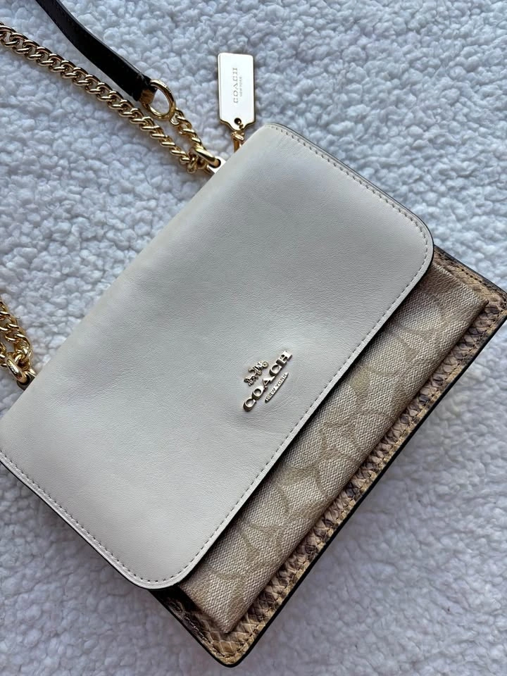 Coach Cream/Beige Monogram Klare Small Crossbody /Shoulder Bag