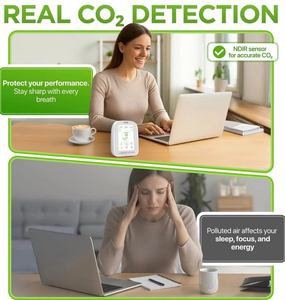 Breathe Air Monitor Plus Smart Air Quality Monitor 8-In-1 - photo 2