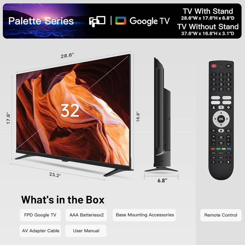 32 Inch Google Smart TV HD 720p with Play and Cast - photo 3