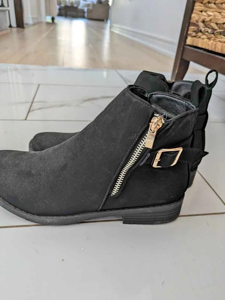 A.N.A Black Suede Ankle Boots