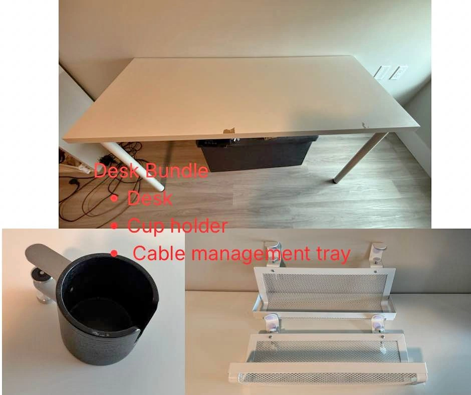MOVING SALE - IKEA Desk Bundle (Desk, Cup Holder, Tray)